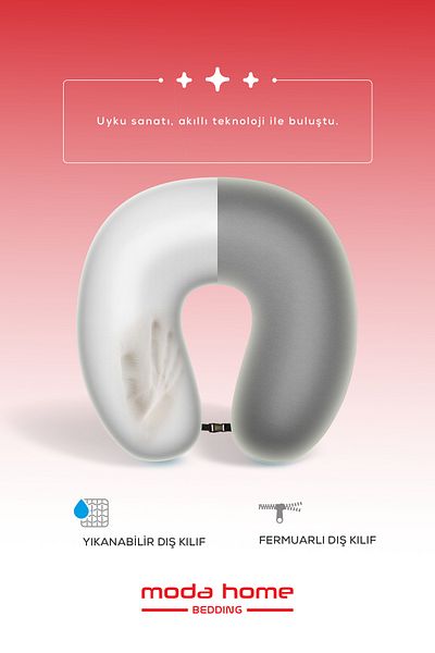 moda home bedding 2 Li Visco Neck Pillow-Travel Gray Pillow