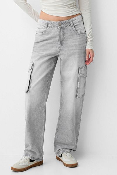Bershka Straight-leg cargo jeans
