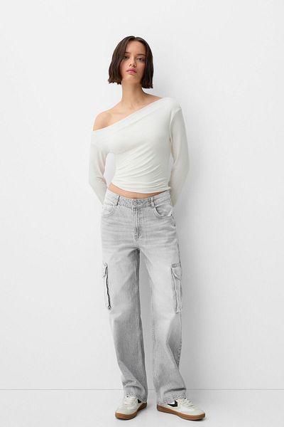 Bershka Straight-leg cargo jeans