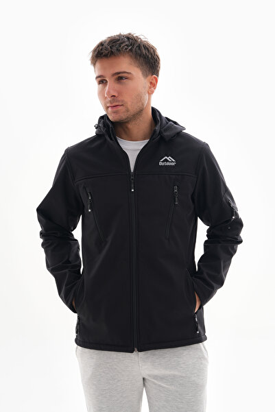 B.HE.Z Çıkartılabilen Fermuarlı Kapüşon Cepli İçi Polarlı Su Geçirmez Softshe...