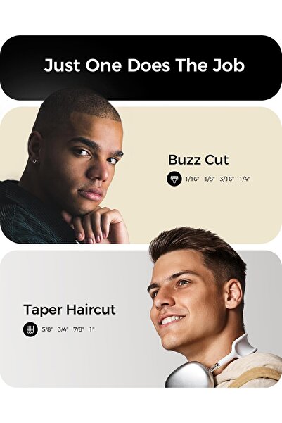 GLAKER Professional Hair Clippers For Mens Grooming Kit Black K11S+I3F