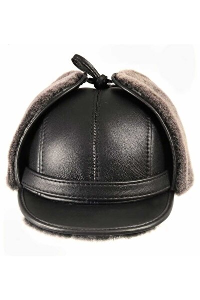 ERAT TİCARET قبعة طيار للجنسين مصنوعة من جلد الغنم الأصلي، متينة وعصرية.