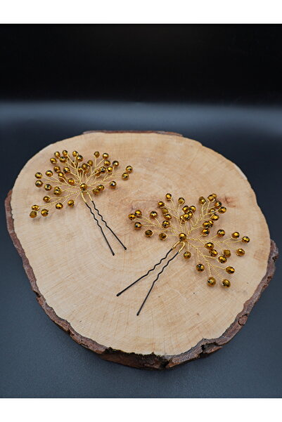 gelinmz Boncuklu Taraklı Ikili Gelin Saç Tokası