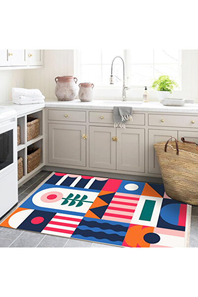 Rugs Modern Halı Efe Koleksiyonu Pastel Renkler Soyut Şekiller Desenli Dokuma...