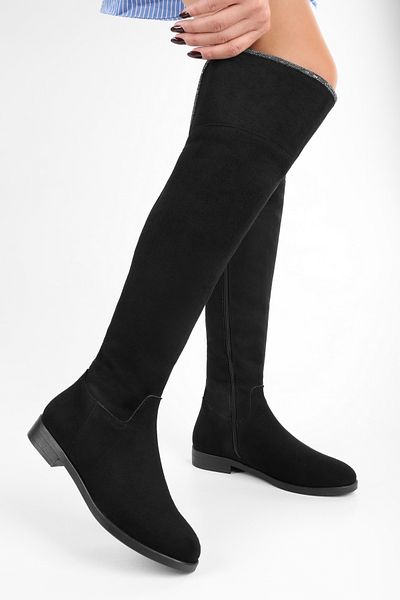 Shoeberry Γυναικείες Μπότες Toon Μαύρο Suede Μαύρο Suede