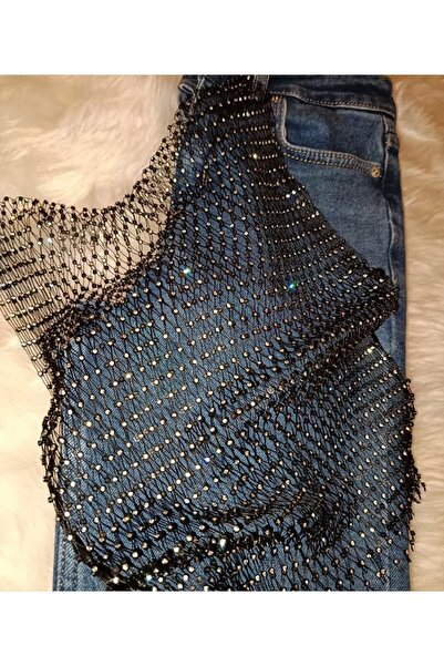 BB Taşlı Crop Bluz