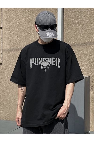 DEEPSENCE Μπλουζάκι PUNISHER Unisex Μαύρο Oversize