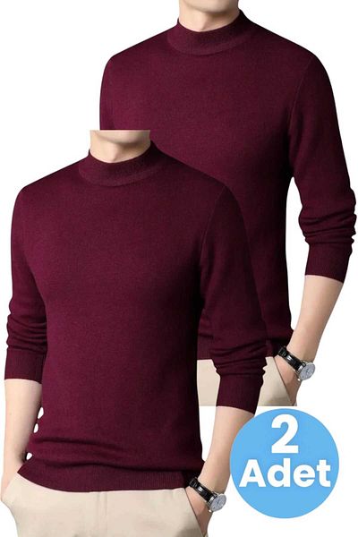 Mood Agenda 2-Piece Men's Non-Pilling Half-Throat Knitwear Sweater Half Fisherman Knitwear Sweater