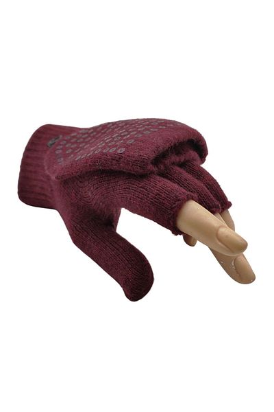 AXE SPORTSWEAR Winter Knitwear Gloves Glove - Big Toe Closed, Four Finger Cutout, Fingerless Button Sequin
