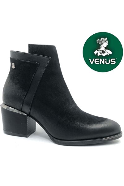 Venüs Cizme ortopedice de damă cu toc din piele naturală Riban NEGRU-NUBUK