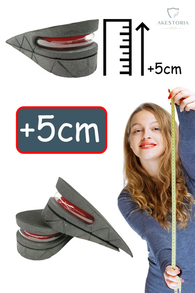 Akestoria Med Çift Hava Pedli Boy Yükseltme Topukluğu 5 Cm Gizli Topuk Yüksel...