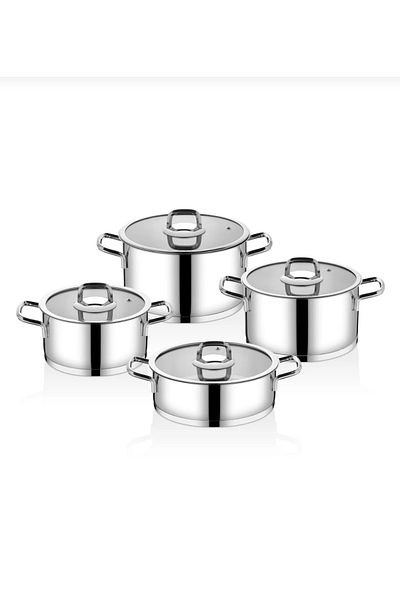 Özkent Ozkent Lotus 4-Piece 8-Piece Steel Cooktop Set