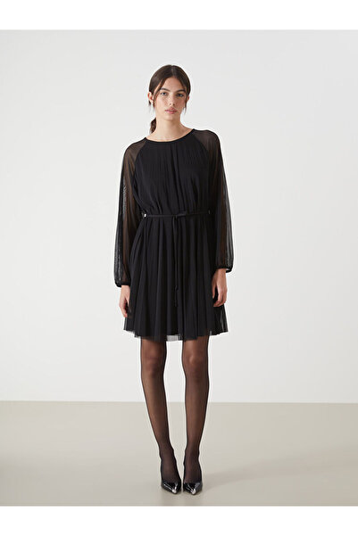 LC Waikiki LCW Bisiklet Yaka Kadın Şifon Elbise