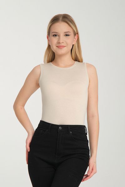 YCG GİYİM Αμάνικο μπαλάκι Crew Neck