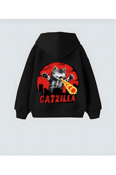 Aesthia Catzilla Unisex Oversize Hooded Hoodie Sweatshirt