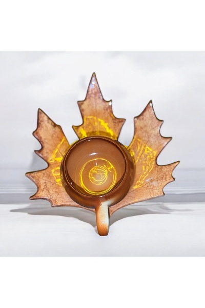 naturalife Handmade Autumn Leaf Themed Espresso & Coffee Cup - Original Design