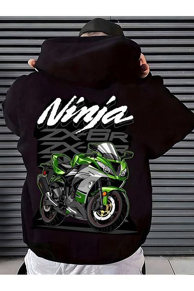 Aesthia Ninja Zx Sports Motor Design Unisex Oversize Hooded Hoodie Sweatshirt