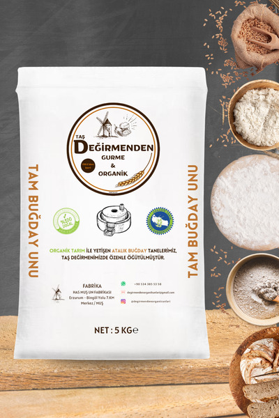 Taş Değirmenden Organik Atalık Tam Buğday Unu - 5 Kilo