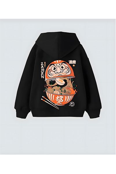 Aesthia Daruma Ramen Design Unisex Oversize Hooded Hoodie Sweatshirt