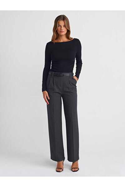 Moda Asrın Gâtul bateau cu șnur Top-Negru