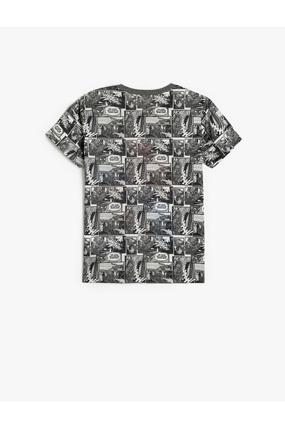 Koton Spiderman Printed Short Sleeve T-Shirt Licensed Crew Neck