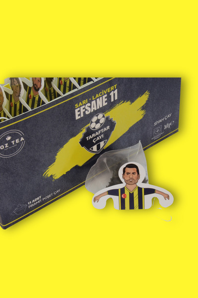 COZ TEA Sarı Lacivert Efsane 11 Magnetli Piramit Poşet Futbolcu Çayları - Earl Grey Çay