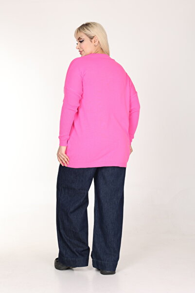 MJORA Pink Half Fisherman Knitwear Knitted Sweater