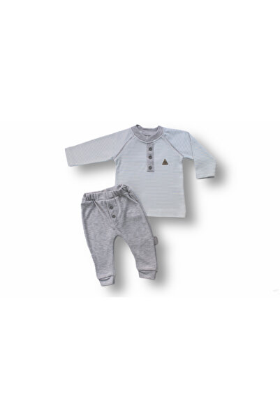 Skygo 3-6 6-9 9-12 Months Melange Long Sleeve Sweat Suit for Baby Boy