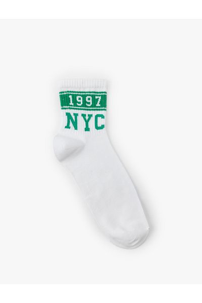 Koton Κάλτσες τένις Slogan Printed Cotton Blend Socket