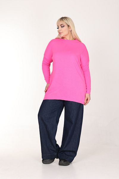 MJORA Pink Half Fisherman Knitwear Knitted Sweater