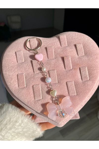 Pinky Lady Coquette Keychain Bow Bag Ornament
