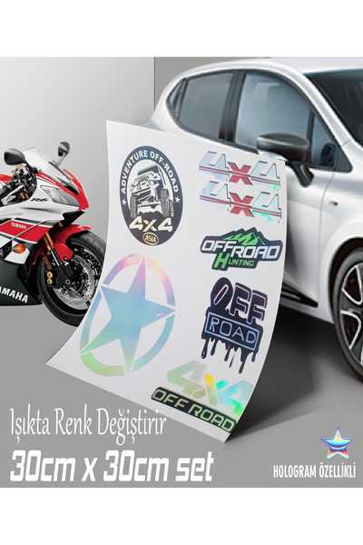 Automod set sticker türkçe yazı otomobil motosiklet atv laptop cam vb. yüzeyle uyumlu çoklu model set