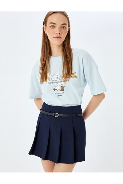 Koton Tricou oversize cu mânecă scurtă cu imprimeu de pisici