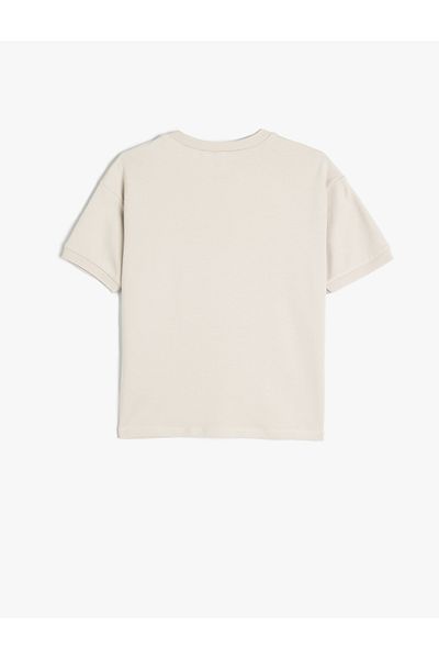 Koton Βαμβακερό μπλουζάκι Crew Neck Oversize - Κοντό μανίκι