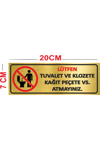 sıradışıhediyem Metal Toilet Throwing Paper in the Toilet Warning Sign Diversion Sign