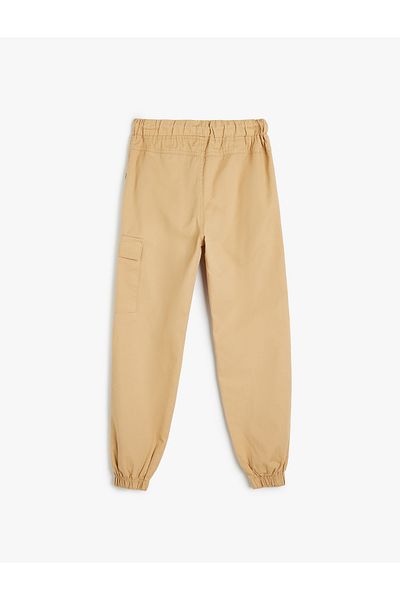 Koton Cotton Jogger Cargo Pants - Elastic Waist and Pocket Detail