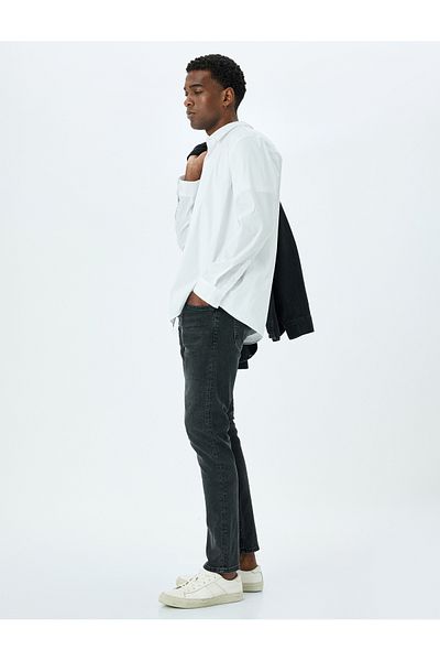 Koton Βαμβακερό τζιν παντελόνι Slim Fit με κανονική τσέπη στη μέση - Brad Jean