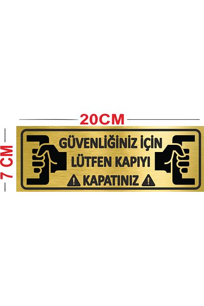 sıradışıhediyem أغلق الباب لسلامتك المعدنية، لافتة توجيه لافتة التحذير