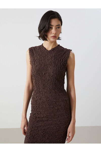 LC Waikiki Damen-Strickkleid mit Rundhalsausschnitt – W4LK01Z8