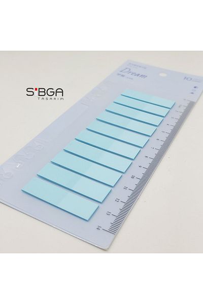 sibga tasarım Light Blue Transparent Postit - Bookmark Sticker Note Paper 0210