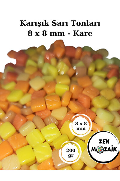 Zen Mozaik Sanatsal Mozaik Çalışmalarınız için 8 x 8 mm - Kare Cam Mozaik Taşı