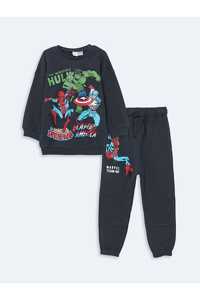 LC Waikiki Lcwk Spiderman bedrucktes Jungen-Sweatshirt und Jogginghose – 2er-Set