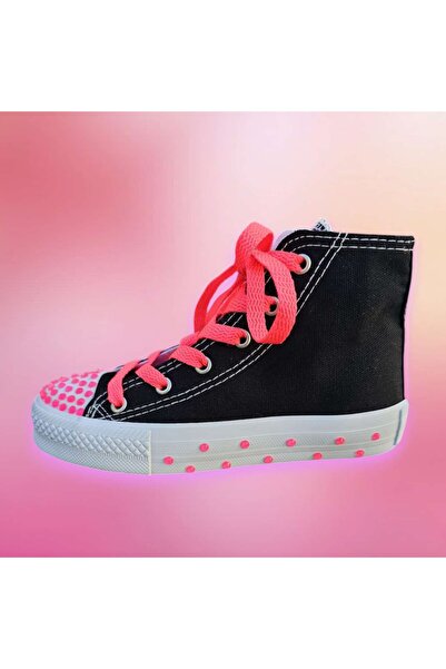 amazoondesing حذاء رياضي وردي بيرليسسينت للبنات - 26/30 مضيئة