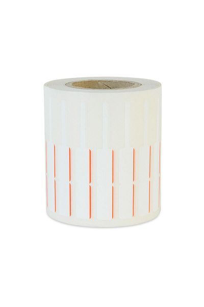 LABEL WORLD Aysan Sticker Blank Adhesive Jeweler's Tag Red Color Stripes P.P Opaque 72mm X 10mm
