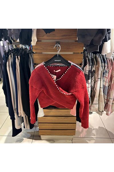 NOXS Pulover din tricot dublu cu perle