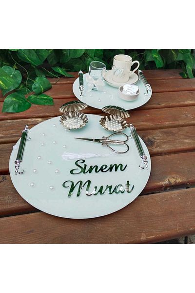 ZEKAAVM Engagement and Ring Tray - Girl Wish and Scissor Ring Groom