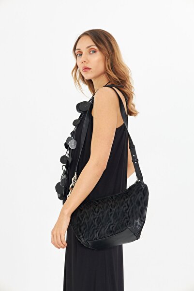 LAMANTE SİYAH DERİ KOL ÇANTASI
