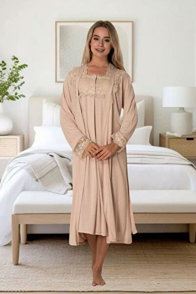 Effortt Venera Bebek Effortt Dantel Detaylı Zarif pijama Seti 2 li Lohusa Takımı