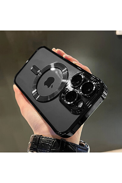 cepmoda iPhonE "15 PRO" Lens Korumalı Magsafe kılıf Kablosuz şarj Kenar renkl...