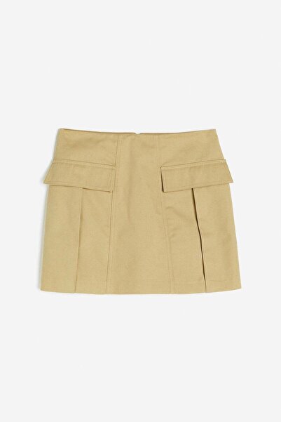 H&M Linen-blend cargo mini skirt